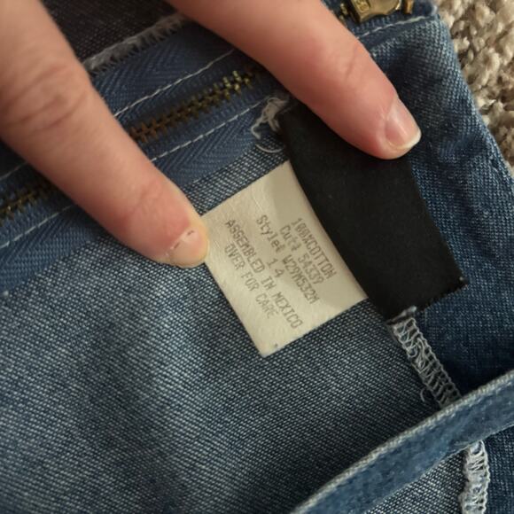 Vintage 90s FACETS Denim Maxi Dress Embroidered Cottagecore Square Neck Sz 14 - Picture 15 of 16